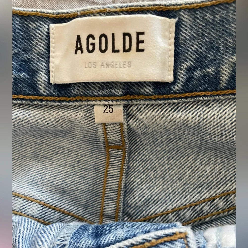 AGOLDE 90’s High Rise Straight Leg Jean – Fall Out Wash – Raw Hem – Size 25